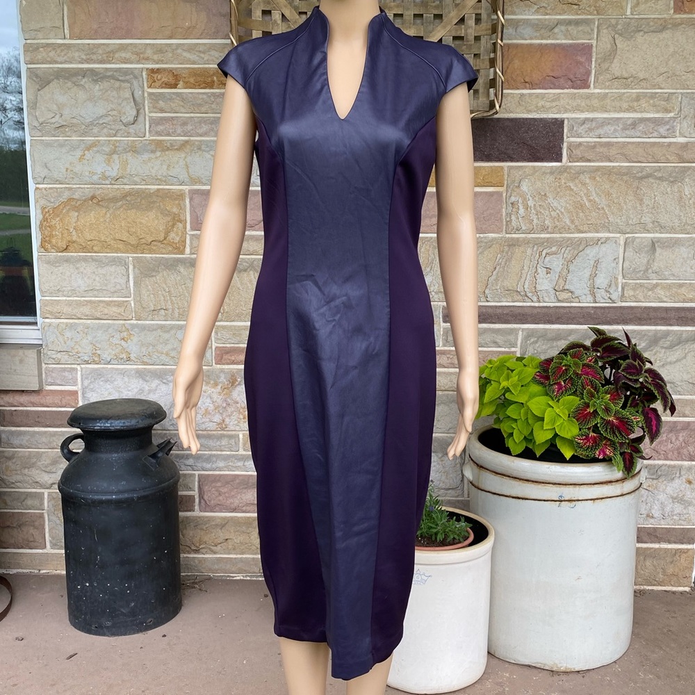 New York & Company Faux Leather Sheath Dress